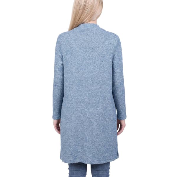 Womens NY Collection Textured Heathered Long Cardigan