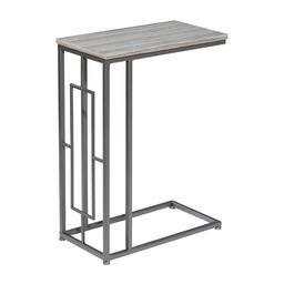 9th & Pike(R) Grey Metal and Wood Contemporary Accent Table