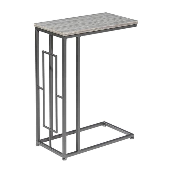 9th & Pike(R) Grey Metal and Wood Contemporary Accent Table - image 