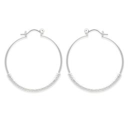 Freedom Nickel Free Diamond Dusted Bottom Click Top Hoop Earrings