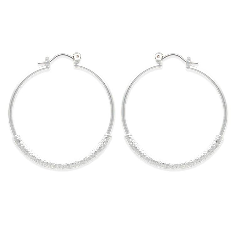 Freedom Nickel Free Diamond Dusted Bottom Click Top Hoop Earrings