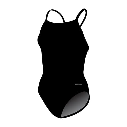 Womens Dolfin(R) Team Solid V2 Back One Piece Swimsuit - Black
