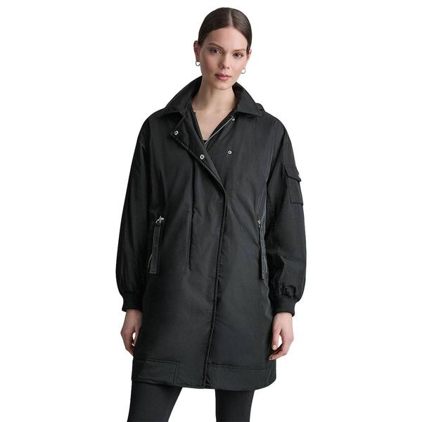 Womens DKNY Sport Long Flight Jacket With Quilted Lining