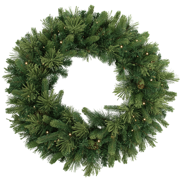 Northlight 32in. Clear LED Mossy Cashmere Pine Christmas Wreath