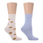 Womens Dr. Motion 2pk. Sunflower Comfort Top Crew Socks - image 1