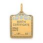 Gold Classics&#40;tm&#41; 14kt. Blue Birth Certificate Charm - image 1