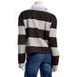 Juniors No Comment Rugby Stripe Fleece Collar Pullover- Grey - image 3