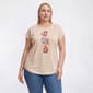 Plus Size Tru Self Cuffed Short Dolman Sleeve Applique Cat Tee - image 1