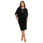 Petite Connected Apparel Capelet Rhinestone Trim Midi Dress - image 1