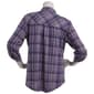 Plus Size Emily Daniels 3/4 Sleeve Plaid Blouse -Navy/Lavender - image 3