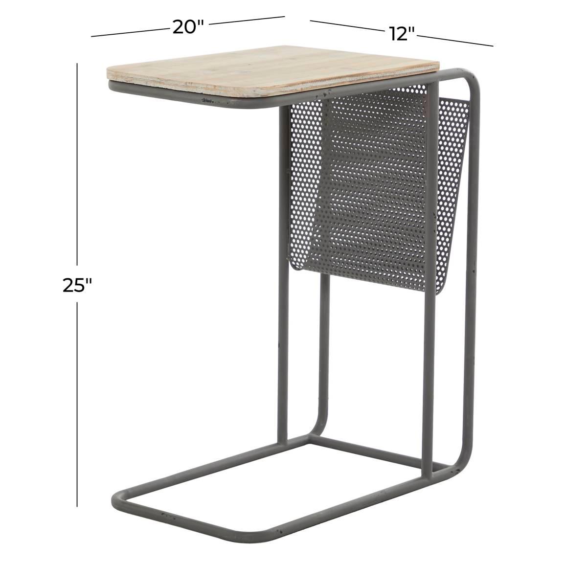 9th & Pike® Black Metal Industrial Accent Table