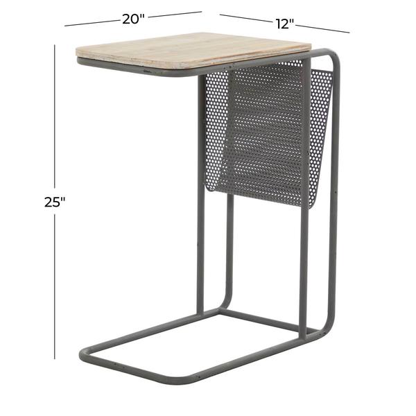 9th & Pike® Black Metal Industrial Accent Table