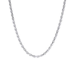 18in. Polished Sterling Silver Rope Chain Necklace