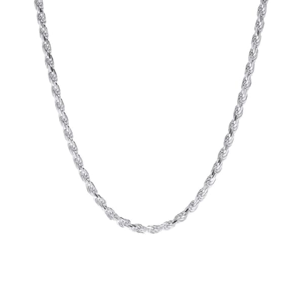 18in. Polished Sterling Silver Rope Chain Necklace - image 
