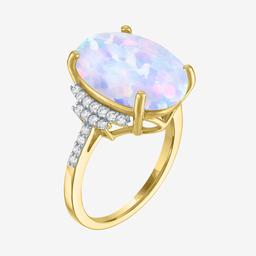 Gemstone Classics™ Lab Grown Opal & Sapphire Cocktail Ring
