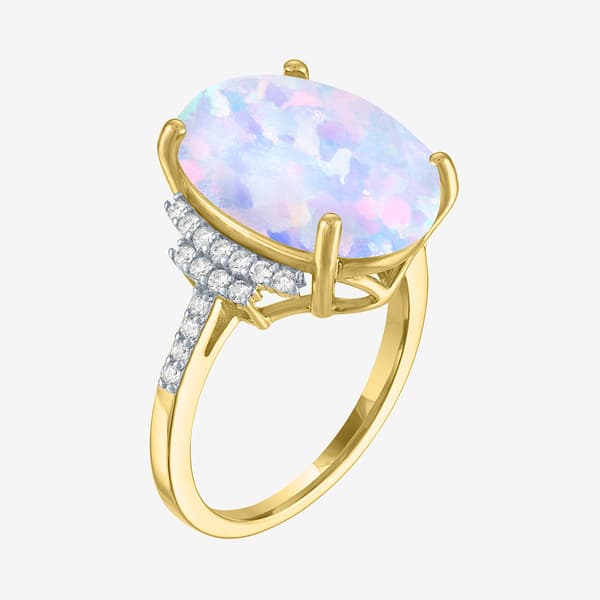 Gemstone Classics™ Lab Grown Opal & Sapphire Cocktail Ring