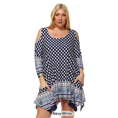 Plus Size White Mark Antonia Cut-Out Shoulder Tunic