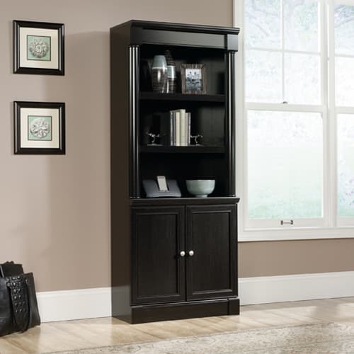 Sauder Palladia Library with Doors - Wind Oak