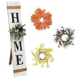 Elegant Designs Seasonal Home Porch Sign w/ Floral Wreaths