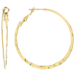 Gold over Fine Silver Plated Hammered Hoop Earrings