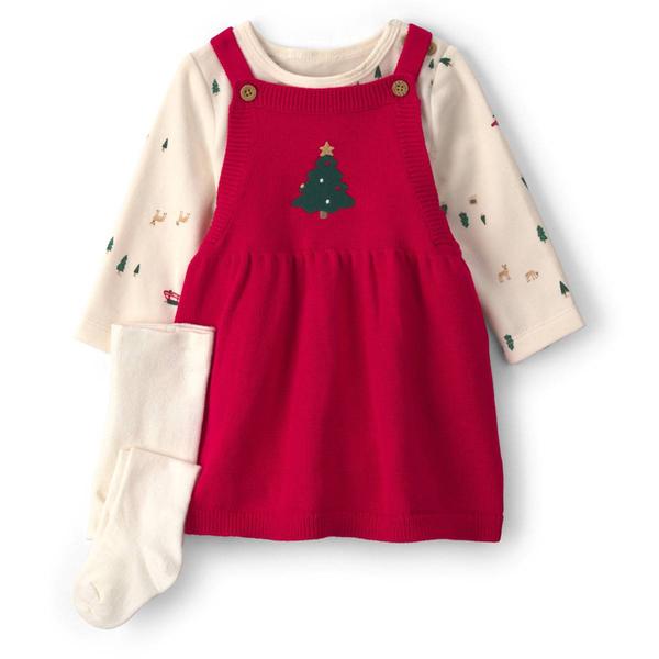 Baby Girl (6-18M) Carter''s(R) 3pc. Christmas Tree Sweater Dress Set