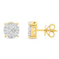 Nova Star(R) Gold Plated Lab Grown Diamond Cluster Stud Earrings - image 1