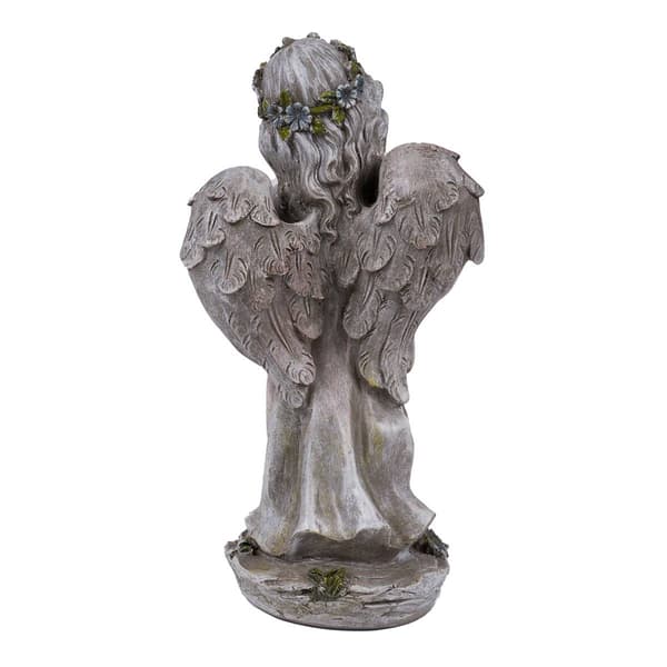Hi-Line Gift Angel Child Holding Bird Garden Statue