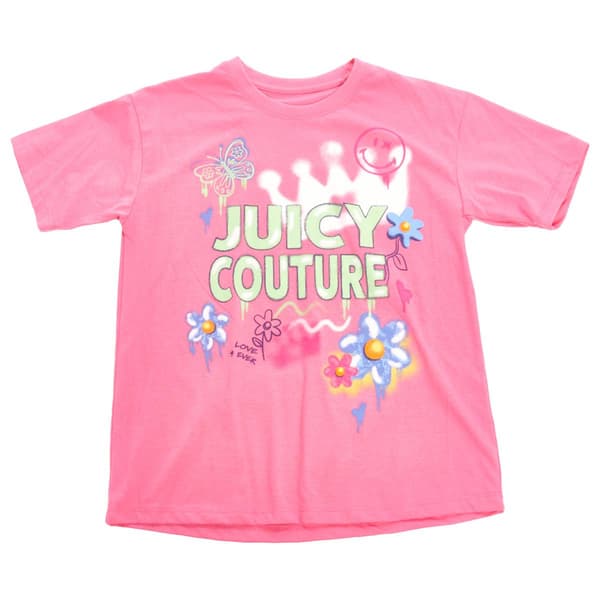 Girls (7-16) Juicy Couture Short Sleeve Graffiti Tee