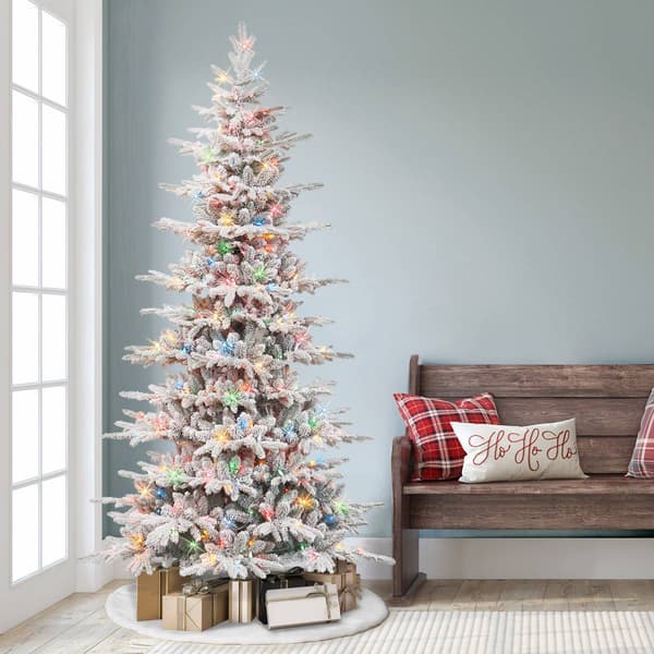 Puleo International 7.5ft. Pre-Lit Slim Christmas Tree