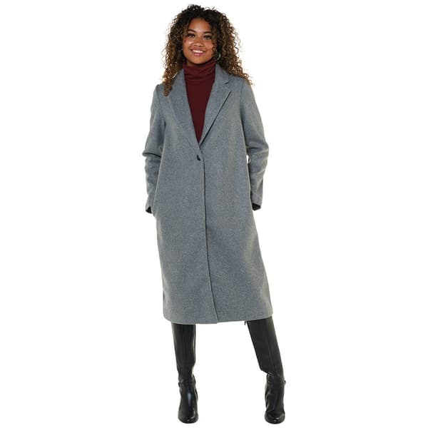 Juniors Love Tree Faux Wool Fleece Trench Coat - image 