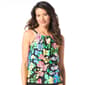 Womens Beach House High Neck Tiered Tankini Swim Top - image 1