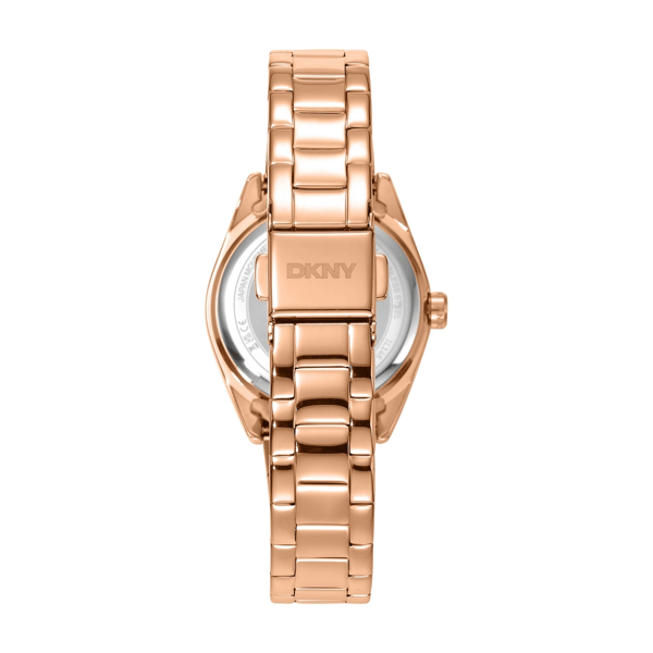 Womens DKNY Logo Blue Dial Rose Gold Watch Gift Set DK1L145M0085