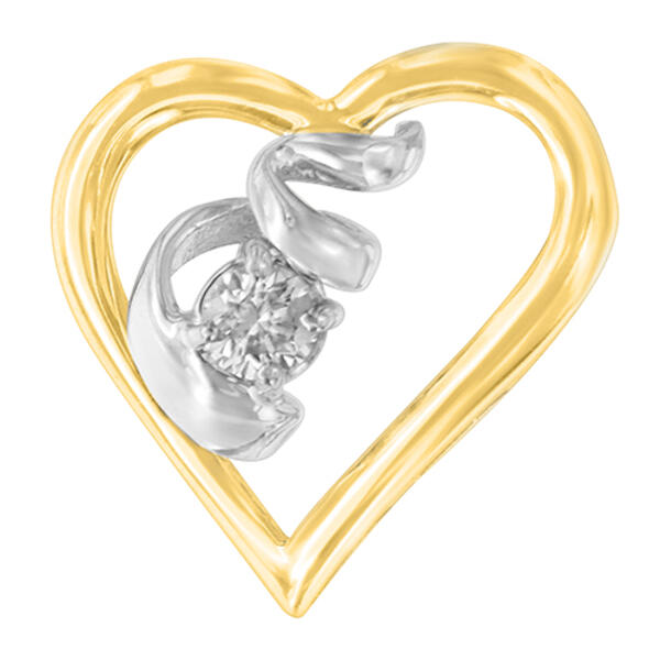 Espira 10kt. Two-Tone Diamond Round Cut Pendant Necklace - image 