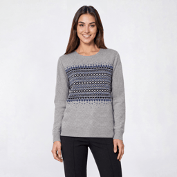 Womens Emily Daniels Long Sleeve Fair Isle Sweater