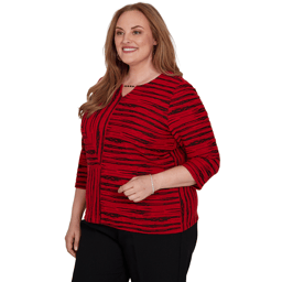 Plus Size Alfred Dunner Dinner Theater Splice Stripe Blouse