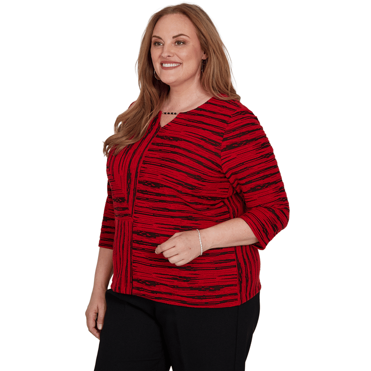Plus Size Alfred Dunner Dinner Theater Splice Stripe Blouse