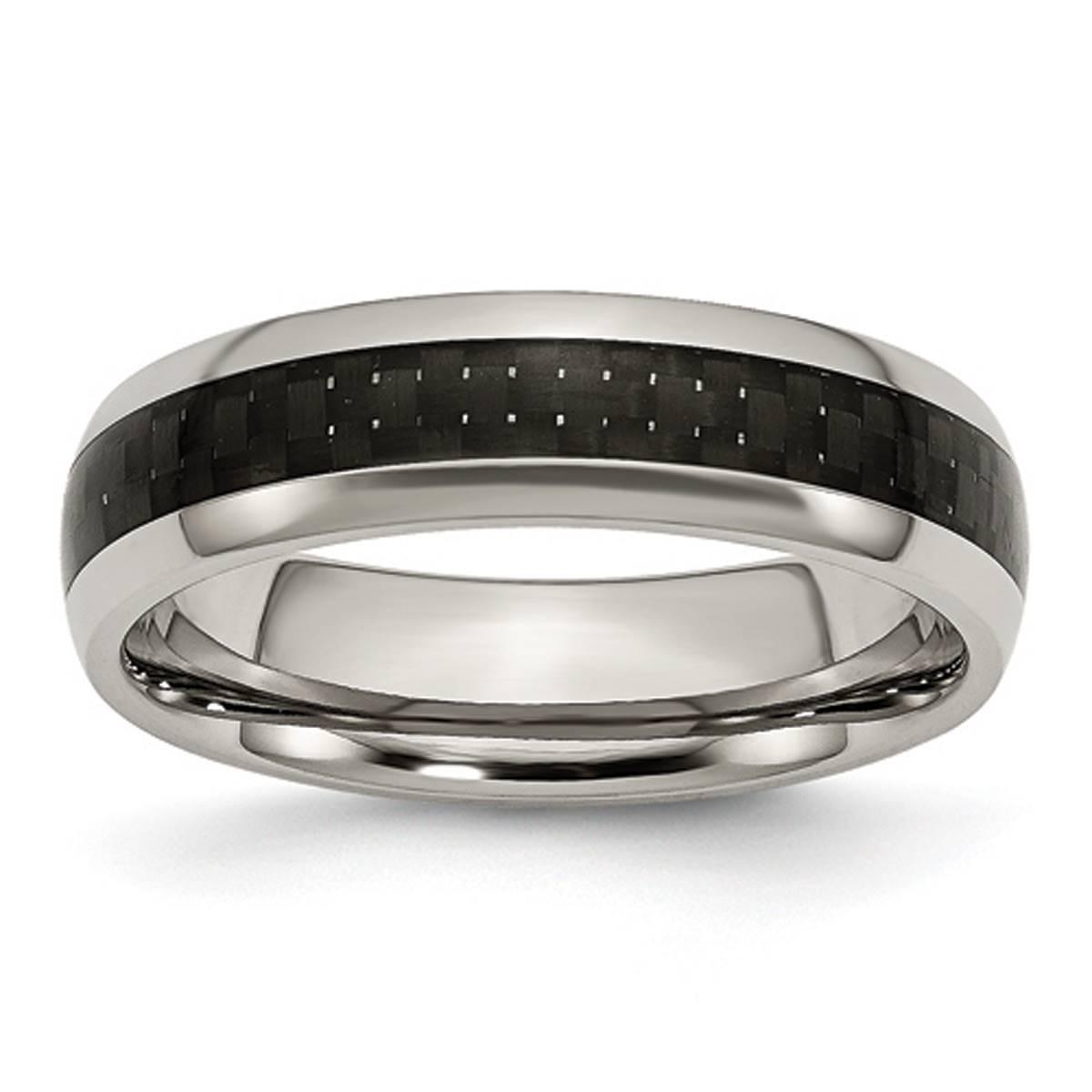 Mens Endless Affection™ Titanium Black Carbon Fiber Inlay...