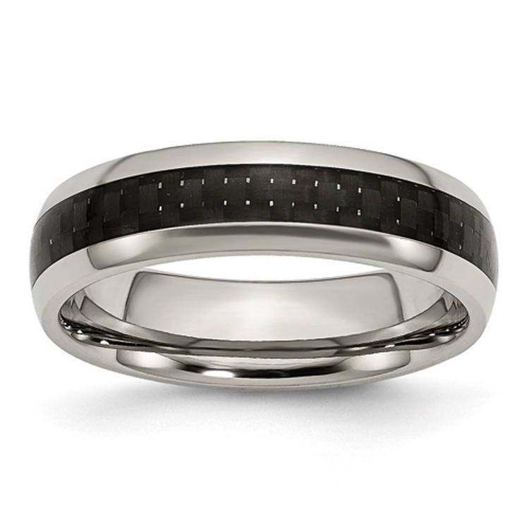Mens Endless Affection(tm) Titanium Black Carbon Fiber Inlay Band
