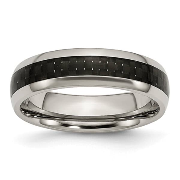Mens Endless Affection(tm) Titanium Black Carbon Fiber Inlay Band - image 