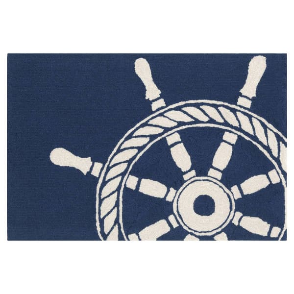 Liora Manne Frontporch Ship Wheel Rectangular Accent Rug - image 