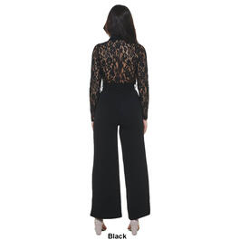 Juniors Almost Famous&#8482; Long Sleeve Lace Liverpool Belted Jumpsuit