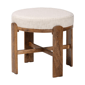 Baxton Studio Whitfield Round Upholstered Fabric Ottoman Stool - image 1