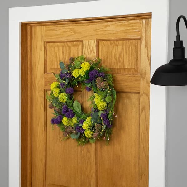Northlight Seasonal Artificial Mixed Foliage & Thistle Wreath