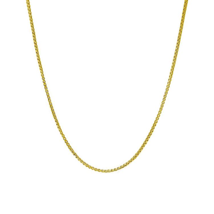22in. Vermeil Sterling Silver Box Chain Necklace