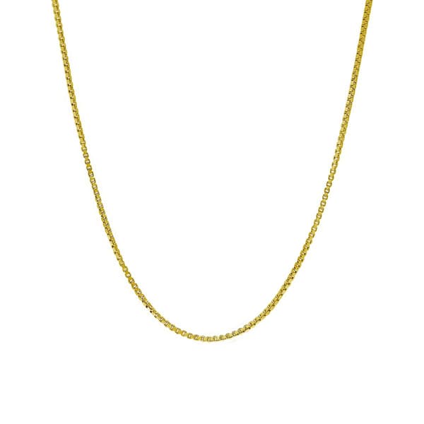 22in. Vermeil Sterling Silver Box Chain Necklace - image 