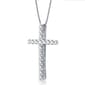 Nova Star® Sterling Silver 1ctw. Lab Grown Diamond Cross Pendant - image 2