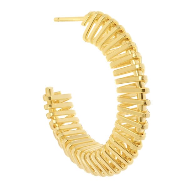 14kt. Gold Over Brass 39mm Spiral Hoop Earrings