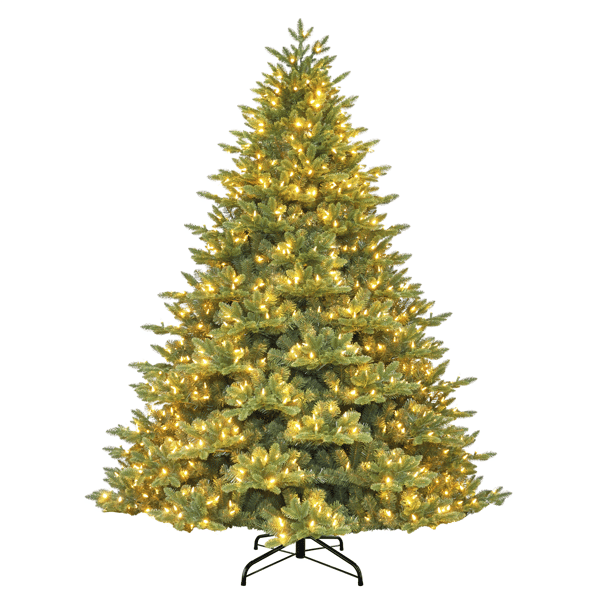 Puleo International 6.5ft. Pre-Lit Noble Fir Christmas Tree