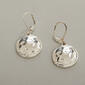 Gloria Vanderbilt Silver Hammered Drop Earrings - image 1