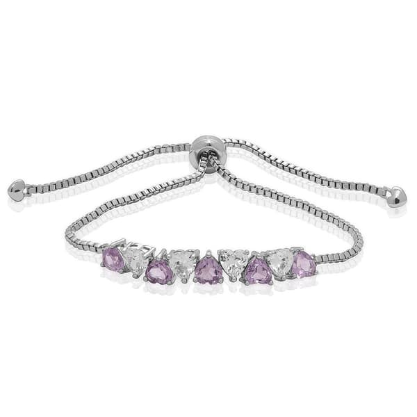 Gemstone by Gianni Argento Amethyst Heart Adjustable Bracelet - image 